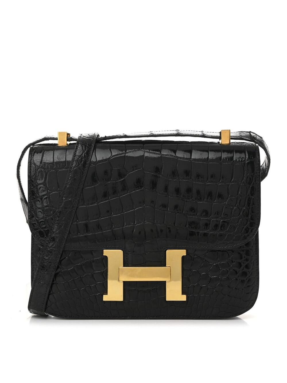 Hermes Shiny Caiman Crocodile Constance #263323H10B